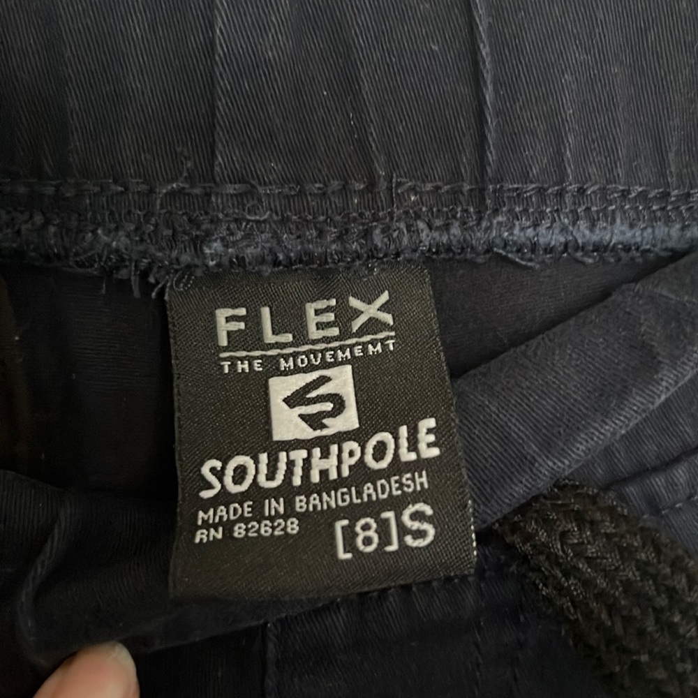SouthPole Flex jogger boys navy blue pants with rear pocket.